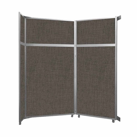 Versare Operable Wall Folding Room Divider 7'11" x 8'5-1/4" Mocha Fabric 1070239